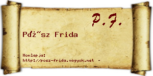 Pósz Frida névjegykártya